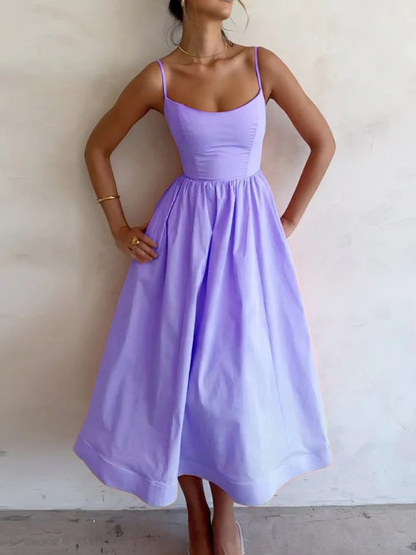 KS | Flowing maxi dress with spaghetti stars