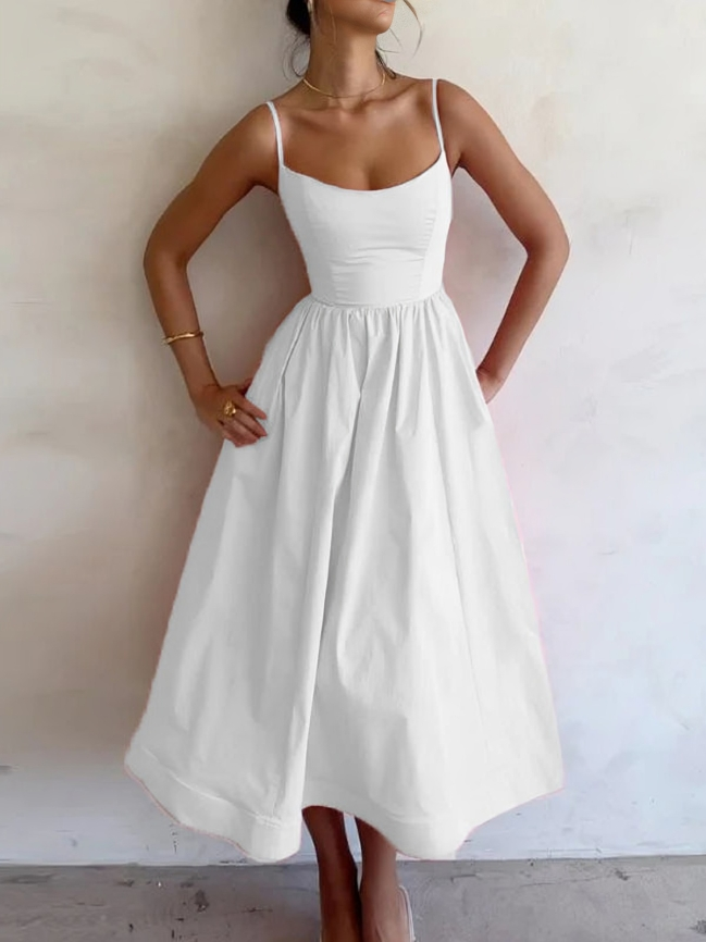 KS | Flowing maxi dress with spaghetti stars