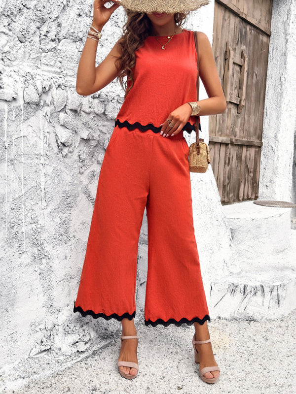 JO | Women's new casual temperament vest pants webbing suit