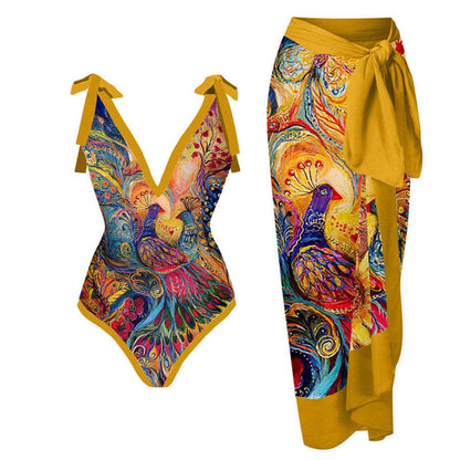 Sexy swimwear with a tropical print