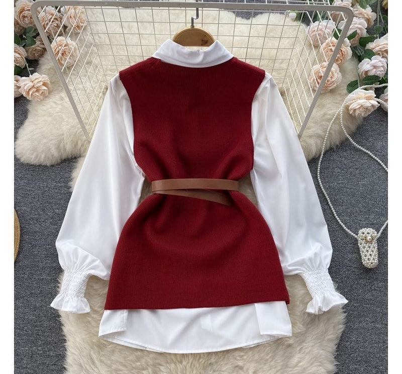 JO | Sleeveless sweater top set