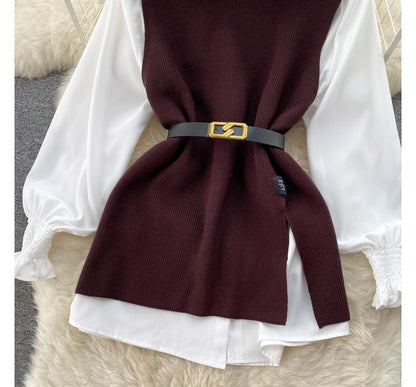 JO | Sleeveless sweater top set
