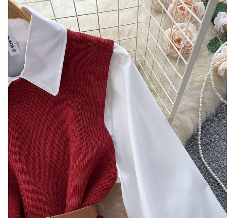 JO | Sleeveless sweater top set