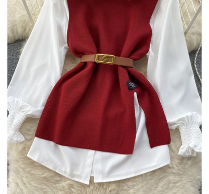 JO | Sleeveless sweater top set