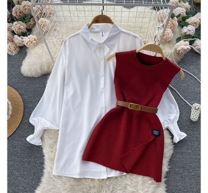JO | Sleeveless sweater top set