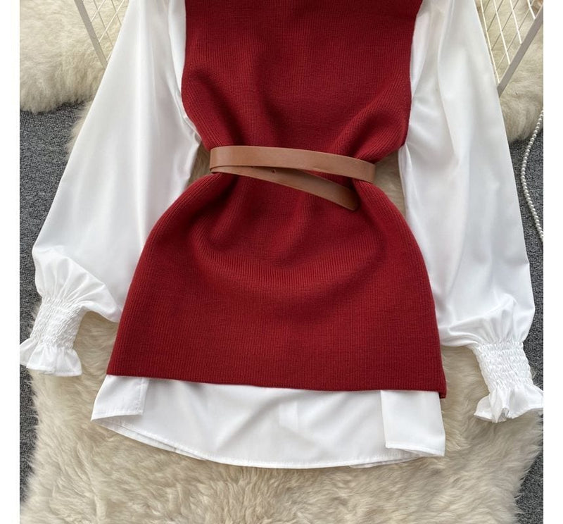 JO | Sleeveless sweater top set