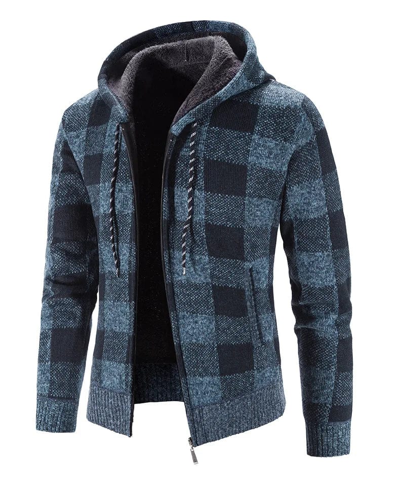 JO | Hooded sweatshirt with check pattern and long sleeves