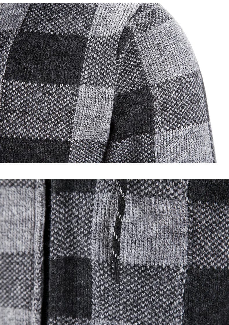 JO | Hooded sweatshirt with check pattern and long sleeves