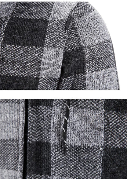 JO | Hooded sweatshirt with check pattern and long sleeves