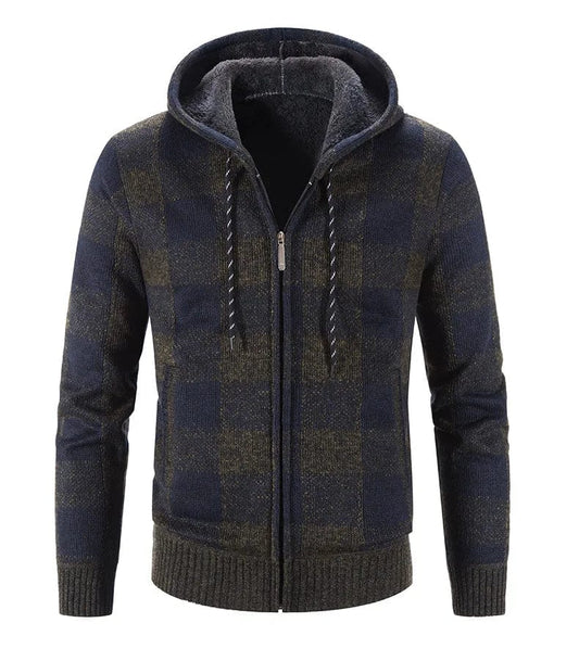 JO | Hooded sweatshirt with check pattern and long sleeves