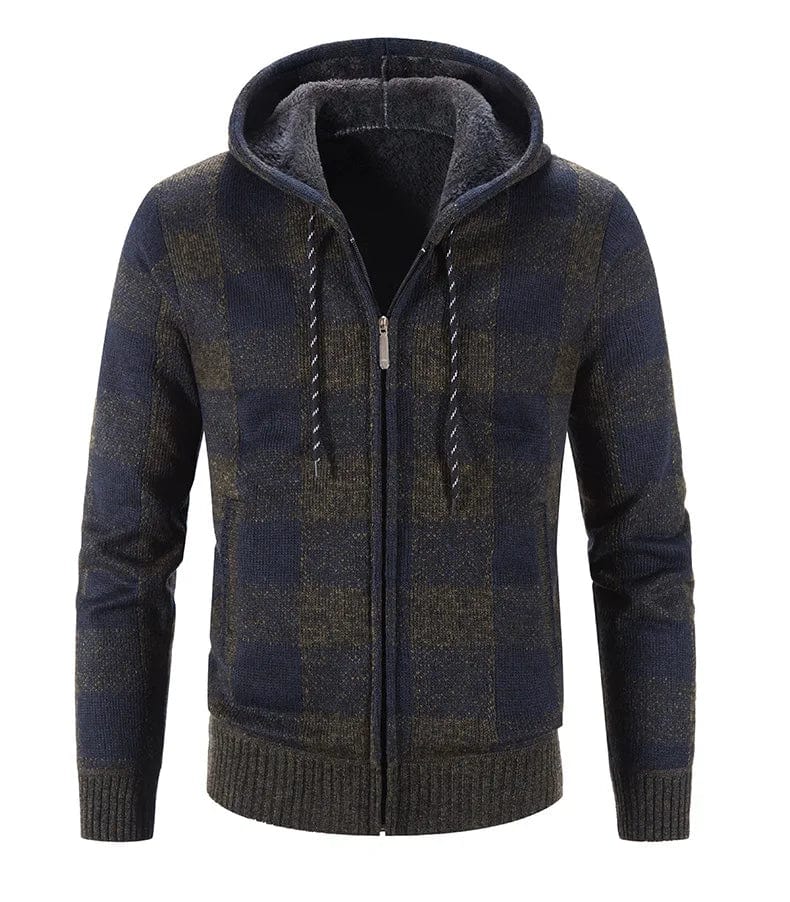 JO | Hooded sweatshirt with check pattern and long sleeves