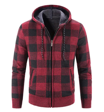 JO | Hooded sweatshirt with check pattern and long sleeves