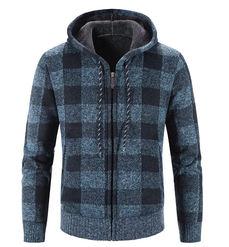 JO | Hooded sweatshirt with check pattern and long sleeves