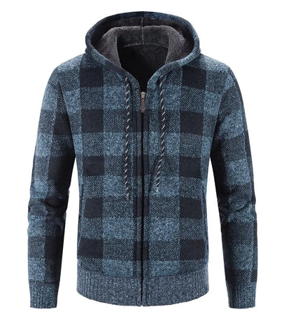 JO | Hooded sweatshirt with check pattern and long sleeves