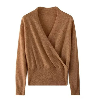 JO | Cross V-neck cashmere sweater