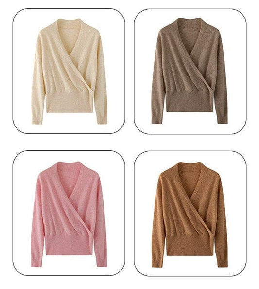 JO | Cross V-neck cashmere sweater