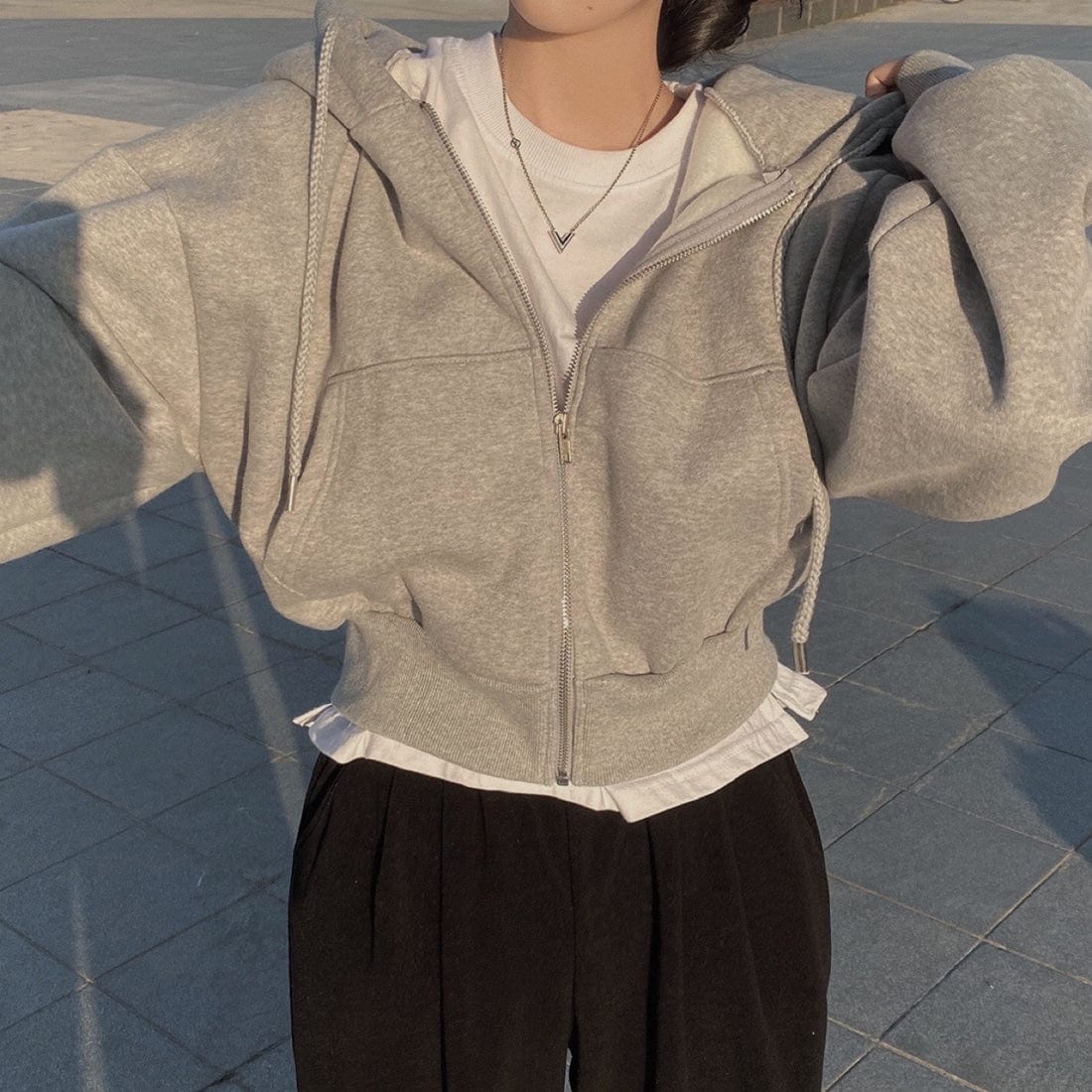 JO | Casual sweater with long sleeves and drawstring