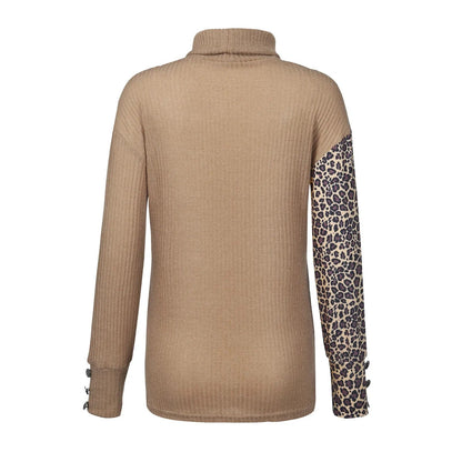 JO | Leopard print patchwork knitted sweater 2024