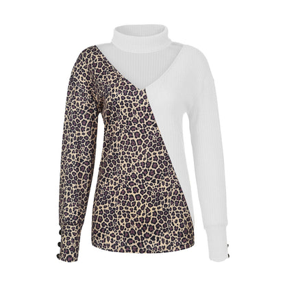 JO | Leopard print patchwork knitted sweater 2024