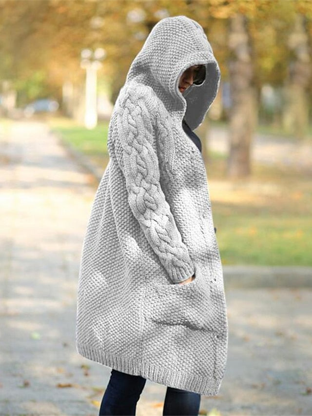 KS | Cardigan with hood in chunky knit