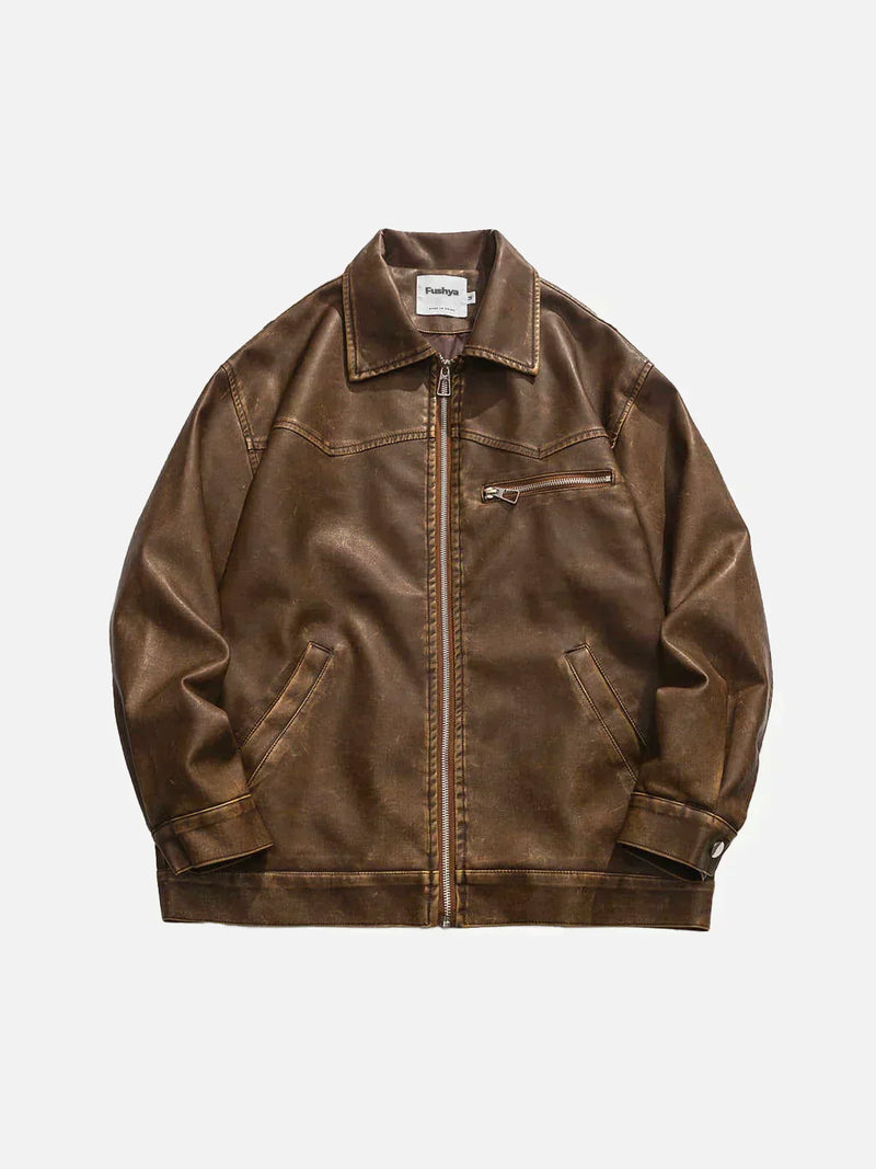 JO | Deep Washed Leather Jacket