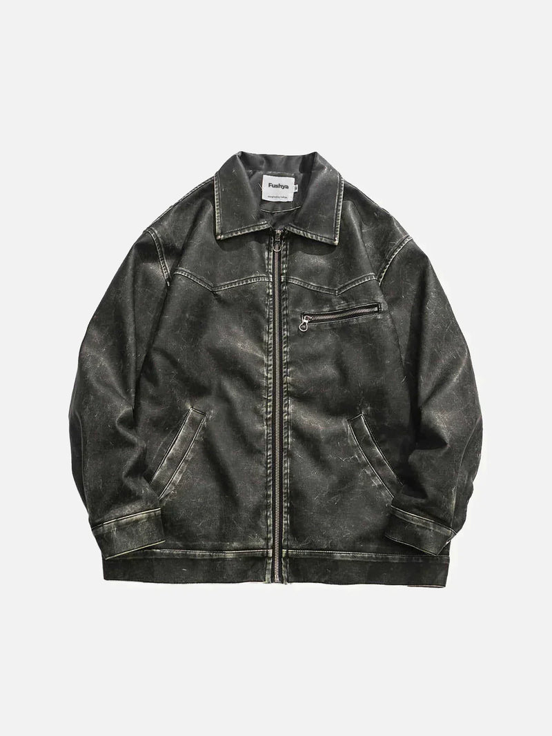 JO | Deep Washed Leather Jacket