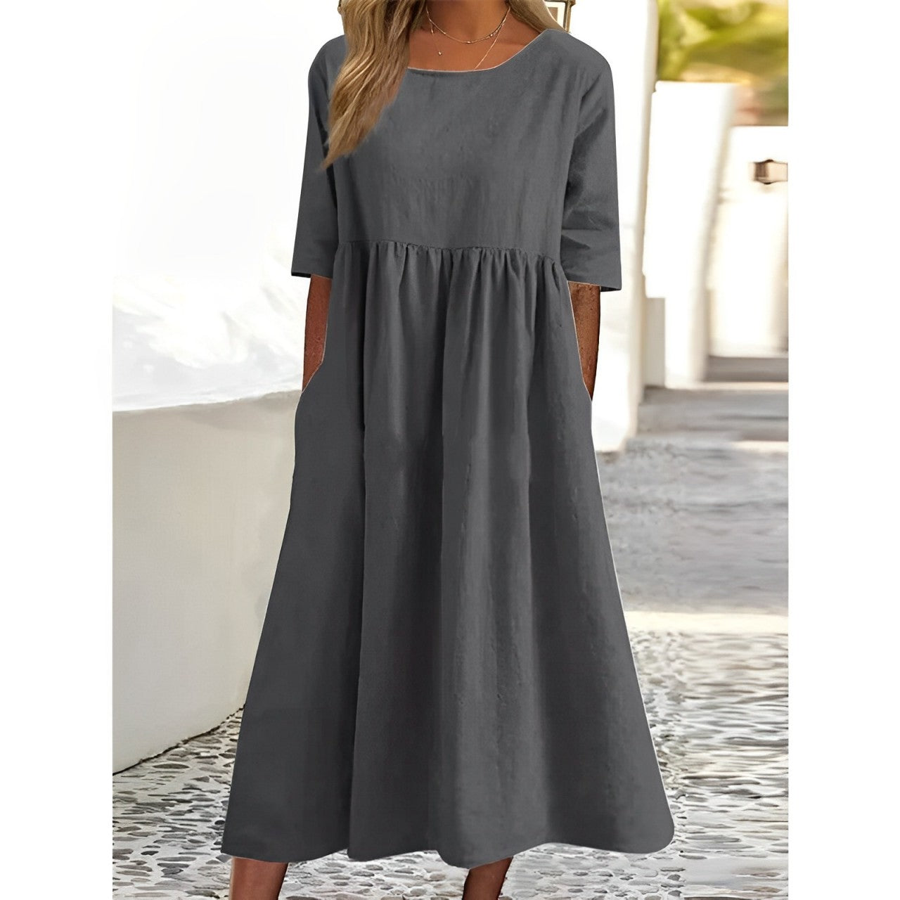 KS | Plain midi dress
