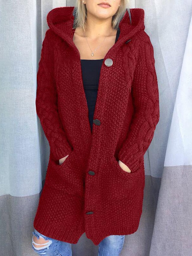 KS | Cardigan with hood in chunky knit