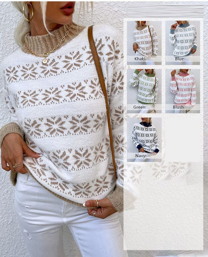 JO | Turtleneck sweater with snowflake for women 2024