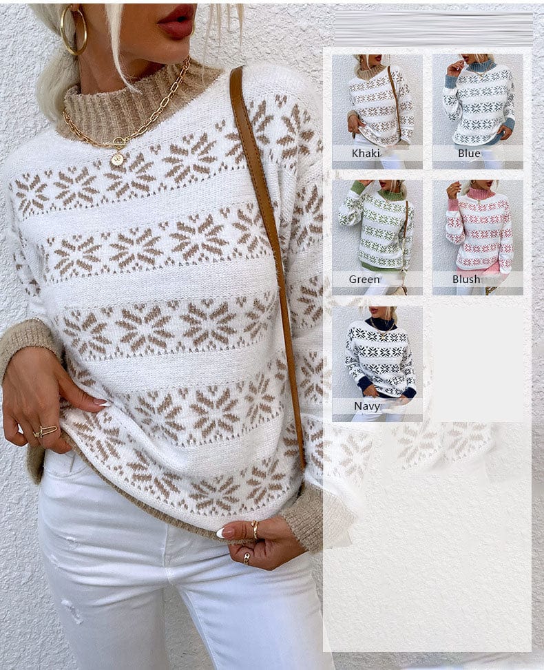 JO | Turtleneck sweater with snowflake for women 2024