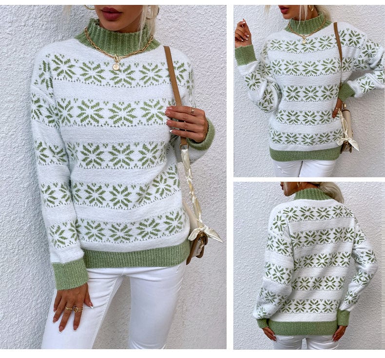 JO | Turtleneck sweater with snowflake for women 2024