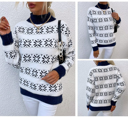 JO | Turtleneck sweater with snowflake for women 2024