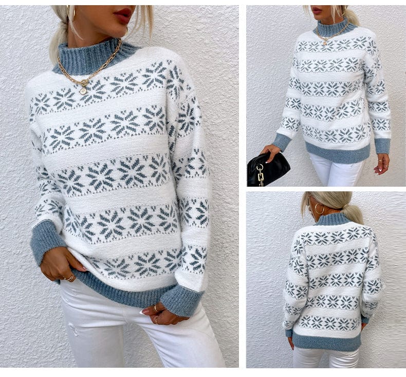 JO | Turtleneck sweater with snowflake for women 2024