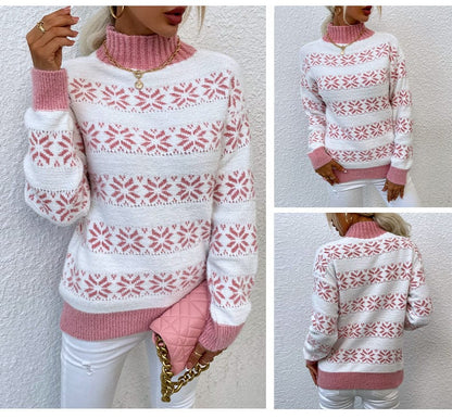 JO | Turtleneck sweater with snowflake for women 2024