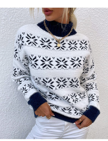 JO | Turtleneck sweater with snowflake for women 2024