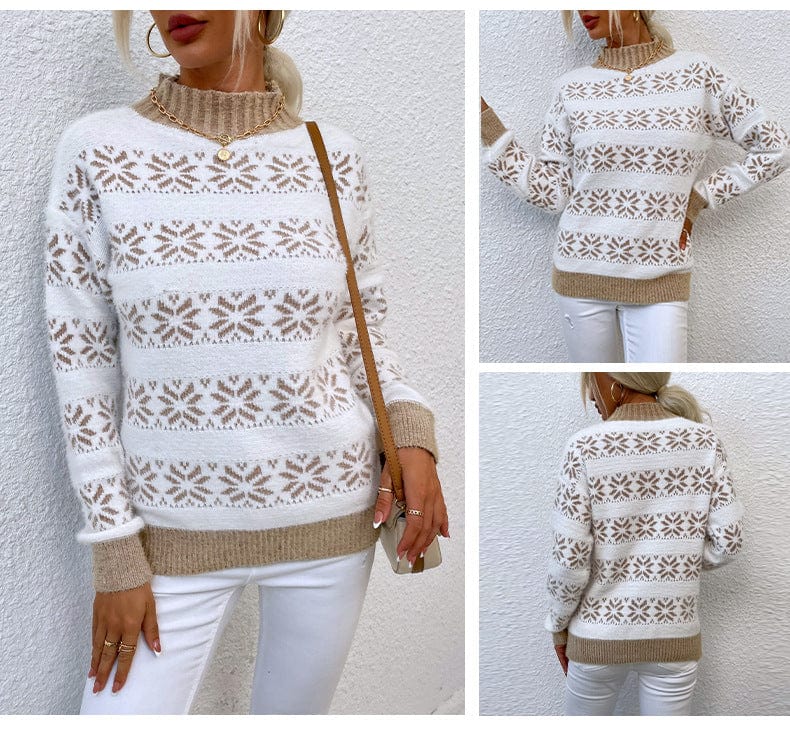 JO | Turtleneck sweater with snowflake for women 2024