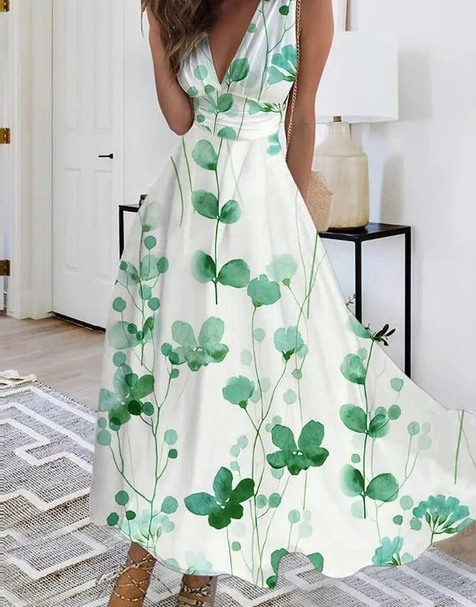 KS | V-neck sleeveless maxi dress