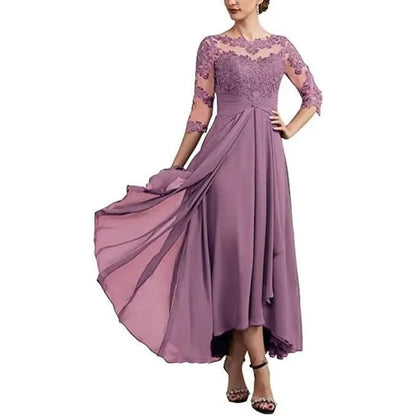 KS | Chiffon maxi dress with sheer sleeves in midi length
