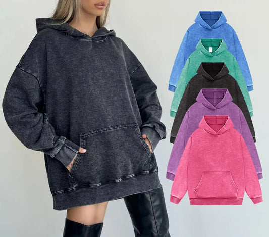 KS | Denim pullover hoodie