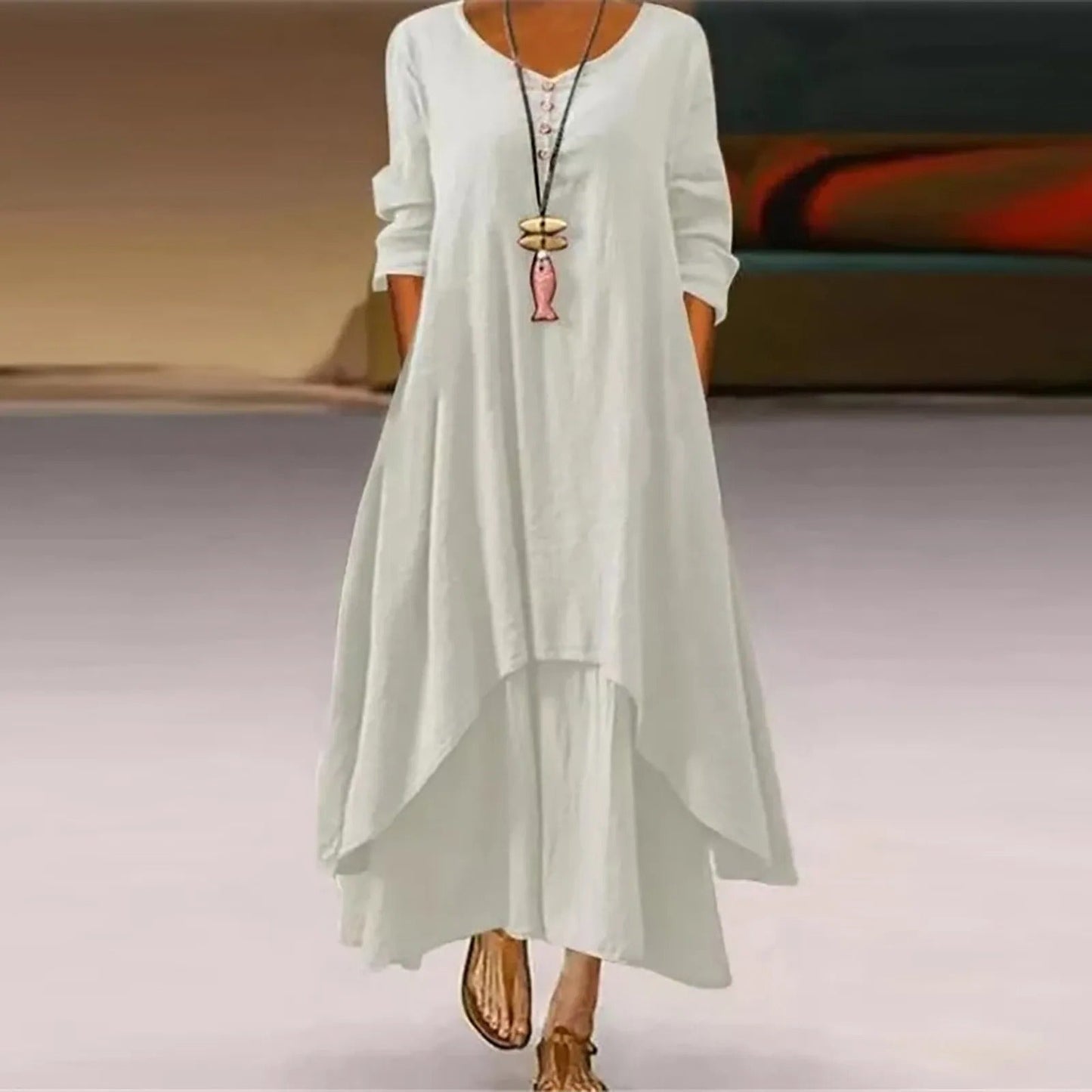 KS | Multi-layered flowing midi dress