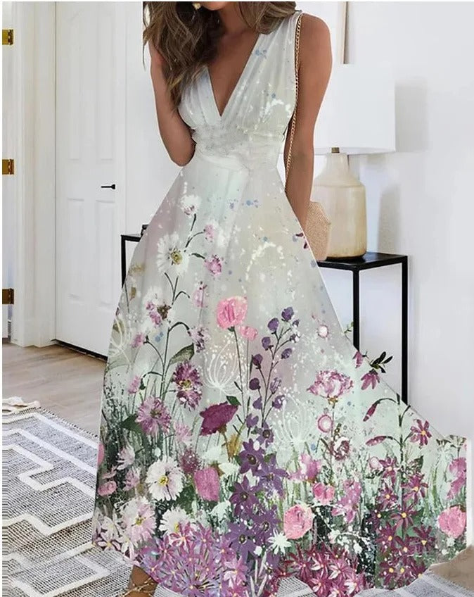 KS | V-neck sleeveless maxi dress