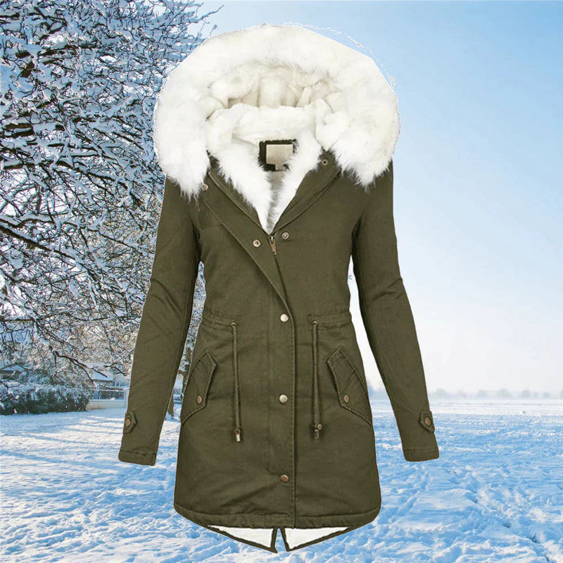 JO | The new oversized parka jacket with hood and fur lining