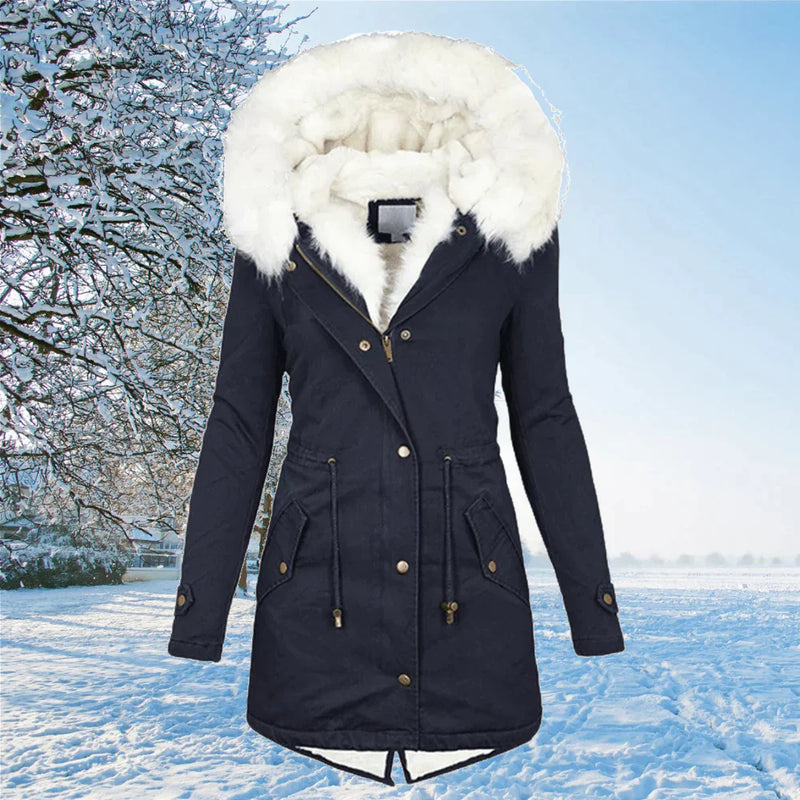 JO | The new oversized parka jacket with hood and fur lining