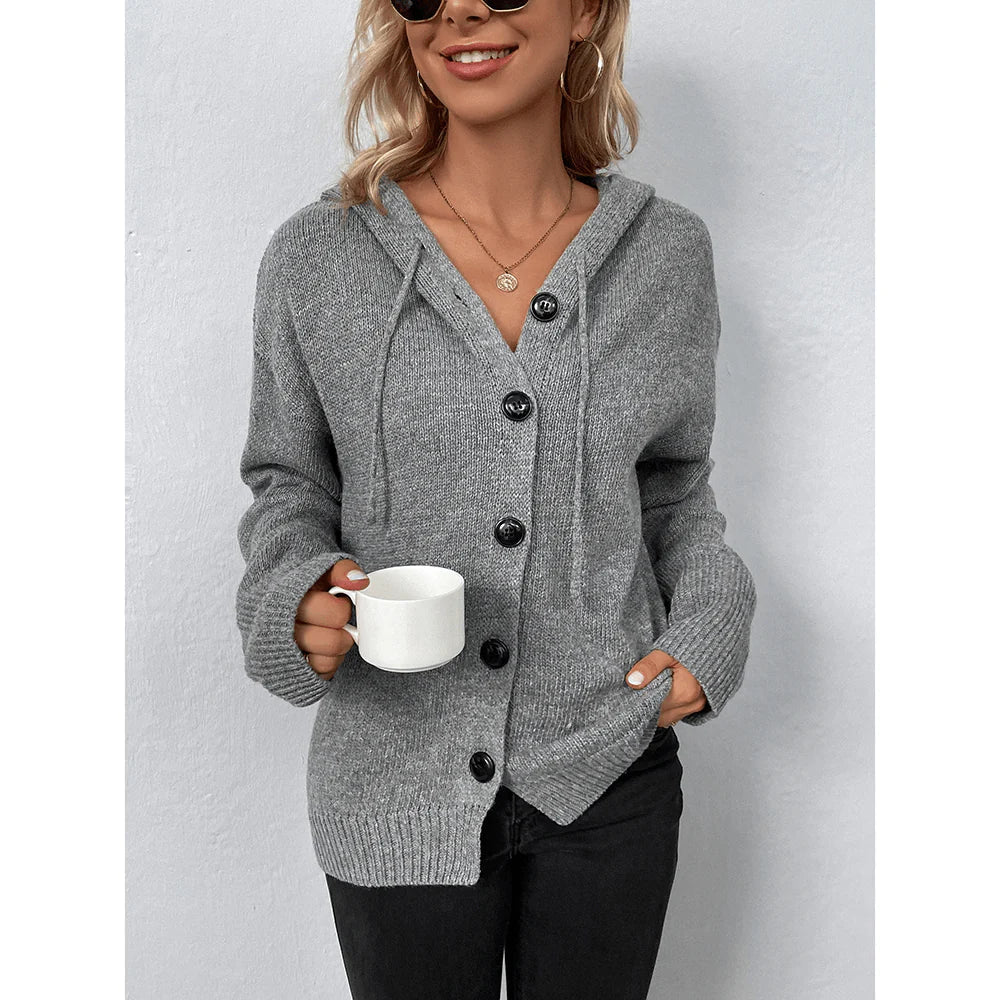 JO | Down long sleeve sweater with hood