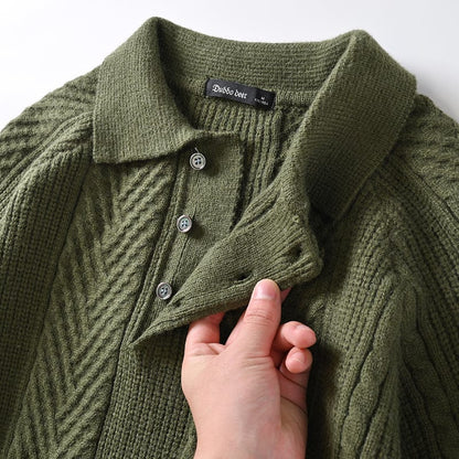JO | Knitted polo sweater with collar