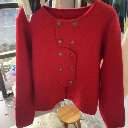 JO | Women's sweater with double-breasted button placket