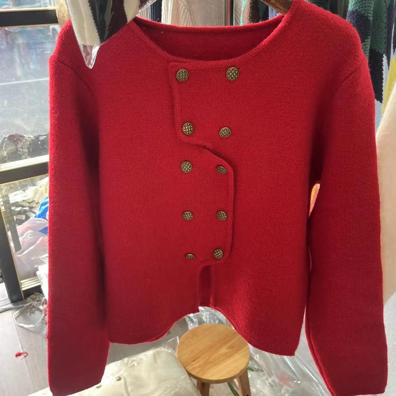 JO | Women's sweater with double-breasted button placket