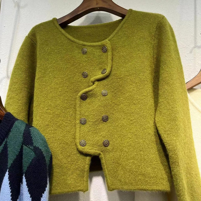 JO | Women's sweater with double-breasted button placket