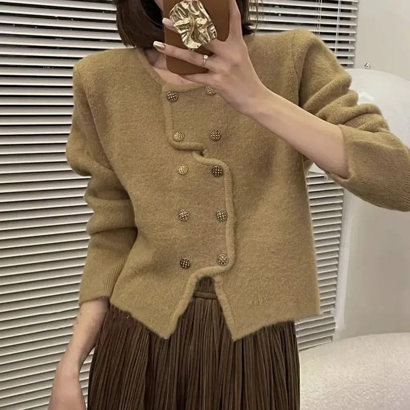 JO | Women's sweater with double-breasted button placket