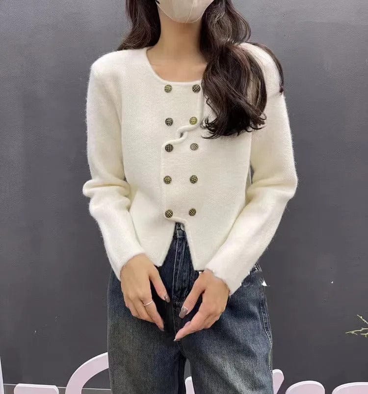 JO | Women's sweater with double-breasted button placket